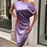 Asymmetriske - L Kjoler Shein Asymmetrical Neck Fitted Dress