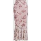 Lange nederdele - Multifarvet Shein Floral Print Mermaid Hem Mesh Skirt