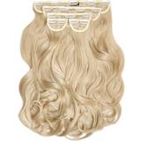 Dame - Udreder sammenfiltringer Clip-on-extensions Lullabellz Super Thick Blow Dry Wavy Clip In Hair Extensions 22 inch California Blonde 5-pack