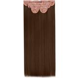 Clip-on-extensions på tilbud Lullabellz Super Thick Statement Straight Clip In Hair Extensions 26 inch Chestnut