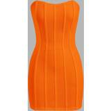 Orange - Slim Kjoler Shein Solid Tube Bodycon Dress