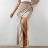 Polyester - Slå om Nederdele Shein High Waist Wrap Hem Skirt