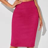 Lynlås - Pink Nederdele Shein High Waist Solid Pencil Skirt