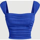 Dame - Firkantet - Polyester Toppe Shein Solid Ruched Tank Top
