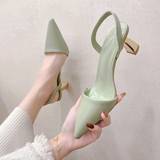 40 ½ - Grøn Højhælede sko Shein Women Minimalist Slingback Pumps, Point Toe Sculptural Heeled Fashion Pumps