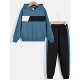 Tracksuits Shein Boy's Cut And Sew Thermal Hoodie & Sweatpants