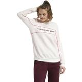 Reebok Dame Sweatere Reebok Cl Linear Crew Pink/White, Female, Tøj, Skjorter, Lyserød/Hvid