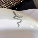 Zink Ringe Shein Glamorous Zinc Alloy Rhinestone Snake Design Wrap Ring For Women For Party