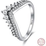 Shein S925 Silver Ring V-shaped Pure Silver Ring Personality Stackable Finger Ring Joint Ring