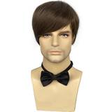 Brun Parykker Shein Men Short Straight Synthetic Wig With Bangs