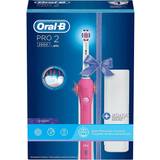 Oral b 3d tandbørste Oral-B Pro 2 2500 El-tandbørste Etui 3D White PINK