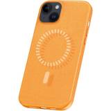Baseus Mobiletuier Baseus iPhone 15 Cover Fauxther Series MagSafe Orange