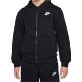 XL Overdele Nike Older Kid's Club Fleece Full-Zip Hoodie - Black/White (FD3004-010)