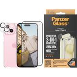 PanzerGlass Lilla Mobiltilbehør PanzerGlass 3-in-1 Protection Pack for iPhone 15