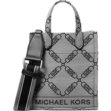 Skuldertasker Michael Kors Gigi Extra Small Empire Logo Jacquard Crossbody Bag - Natural/Black