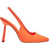 Gummi - Høj hæl Højhælede sko Shein Slingbacks, Elastane Point Toe Stiletto Heeled Funky Pumps Neon - Orange