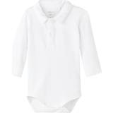 Justerbare skulderstropper Shapewear & Undertøj Name It L/S Polo Romper - Bright White (13196550)
