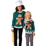 Julesweaters Børnetøj SillySanta Kid's Gingerbread Christmas Sweater - Green