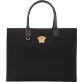 Versace Bomuld Håndtasker Versace La Medusa Canvas Large Tote Bag - Black