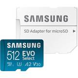 Samsung Hukommelseskort & USB Stik Samsung Evo select 512gb microsdxc uhs-i u3 130mb/s full hd & 4k uhd memory card