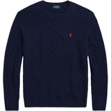Uld Tøj Polo Ralph Lauren Cable Knit Wool Cashmere Crewneck Sweater - Hunter Navy