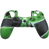 Billig Silikonebeskyttelse Teknikproffset Silikongrep for kontroller, Playstation 4 svart/grønn