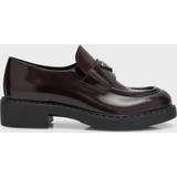 Prada Chocolate Loafers In Cordovan Brushed Leather