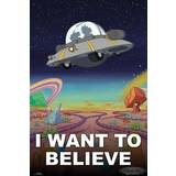 Papir Brugskunst Rick and Morty UFO I To Believe Plakat