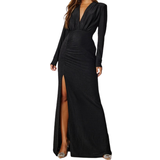 Lange kjoler - Polyamid Bubbleroom Laurette Sparkling Gown - Black