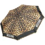 Brun Paraplyer Moschino Openclose Leopard Umbrella Black