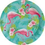 Engangstallerkner Amscan Paptallerken med flamingoer