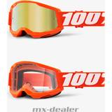 100% Skibriller 100% Strata Cross Briller Orange med Guld Spejl