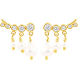 Hultquist Smykker Hultquist River Earrings - Gold/Transparent/Pearls