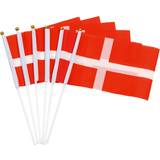 Dekorationer Hisab Joker Håndflagg Danmark 6-pakning Pyntefigur