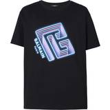 Balmain Sort Overdele Balmain Neon Logo T-Shirt