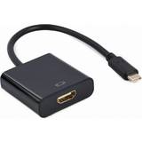 Gembird Sort Kabler Gembird USB C 3.1 - HDMI M-F Adapter 0.2m