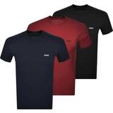 Multifarvet - S Overdele Hugo Boss Bodywear Cotton T-shirts 3-pack - Burgundy/Navy/Black