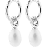 Pilgrim Krystal Øreringe Pilgrim Baker Earrings - Silver/Pearls