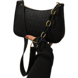 Shein Håndtasker Shein Crocodile Pattern Minimalist Shoulder Bag - Black