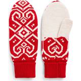 50 - Dame - One Size Vanter Dale of Norway Falun Merino Wool Mittens Unisex - Raspberry/Offwhite