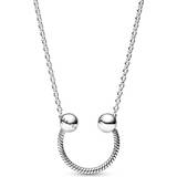 Bismarck Halskæder Pandora Moments U Shape Charm Pendant Necklace - Silver