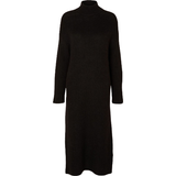 Dame - Merinould Kjoler Selected Maline Long Sleeve Knit Dress - Black