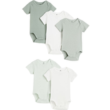 H&M Baby Cotton Bodysuits 5-pack - Green/Light Green