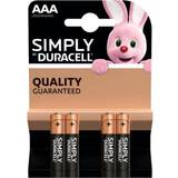 Duracell AAA (LR03) Batterier & Opladere Duracell AAA Simply Compatible 4-pack