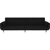 vidaXL Velvet Black Sofa 220cm 2 personers