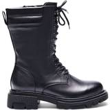 12 - Lynlås Snørestøvler Zizzi Leather Boot - Black