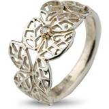 Hvidguld Ringe By Birdie Beech Leaves Sterling Sølv Ring med Diamant