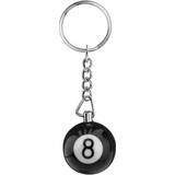 Nøgleringe Shein 1pc Black 8 Charm Pool Ball Shaped Keychain