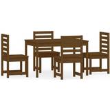 Fyrretræ Havemøbelsæt Havemøbel vidaXL Spisebordssæt haven gyldenbrun Havemøbelsæt, 1 borde inkl. 4 stole