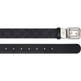 Gucci Sort Tilbehør Gucci GG reversible canvas and leather belt black 110CM